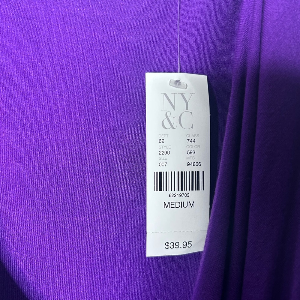 New York & Company Plum Purple Sleeveless Stretch Midi Dress Medium NWT - Picture 4 of 4